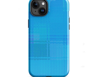Blue Plaid Tough Case for iPhone® - Stylish & Durable Phone Protection, Shockproof Cover, Unique Design, Perfect Gift