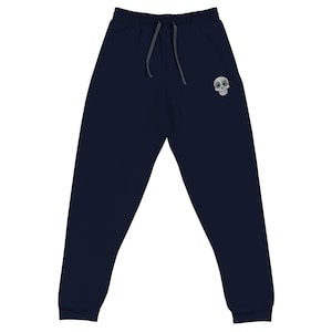 Confused Skull Joggers | Embroidered Unisex Sweatpants for Unique Style & Comfort