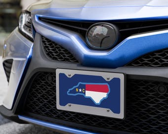 North Carolina State Shaped Flag Metal Vanity license plate