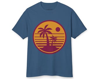 Retro Palms Unisex Garment-Dyed Heavyweight Cotton Tee