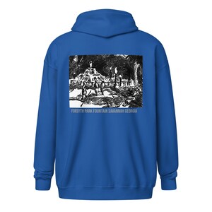 Forsyth Park Fountain Back Print Unisex zip hoodie