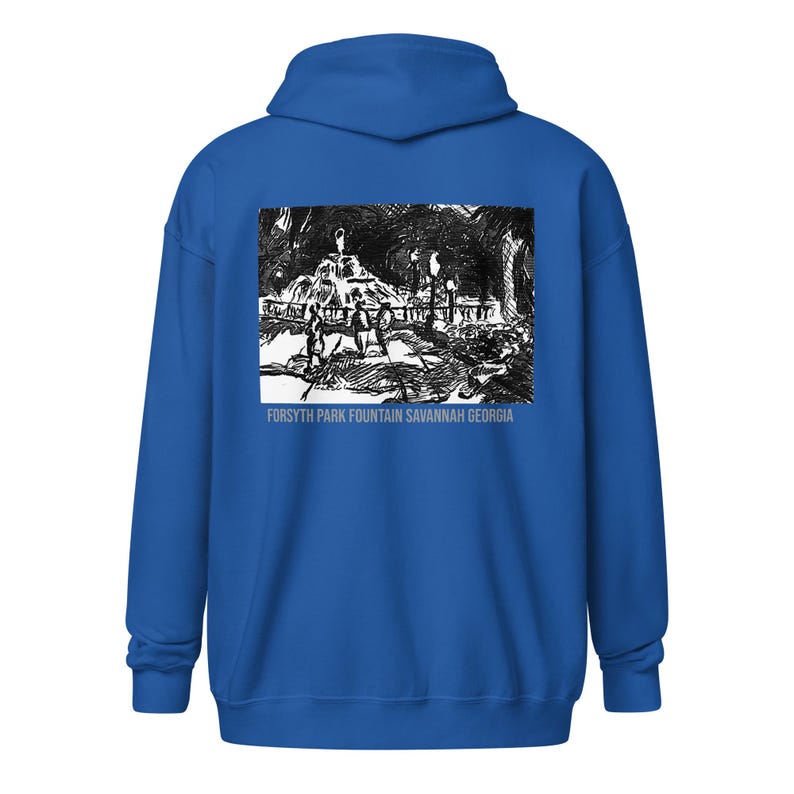 Forsyth Park Fountain Back Print Unisex zip hoodie