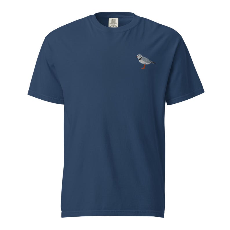 Piping Plover Embroidered Bird Unisex garment-dyed heavyweight t-shirt