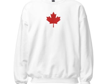 Canada Maple Leaf Embroidered Unisex Sweatshirt