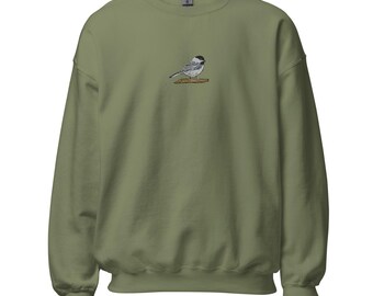Chickadee Embroidered Sweatshirt: Unisex Bird Lover Gift - Etsy