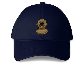 Vintage Diving Helmet Embroidered Structured 6-Panel Adjustable Baseball Cap