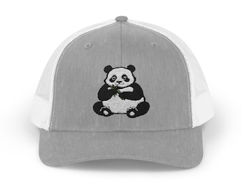 Embroidered Panda Trucker Hat, Animal Snapback Cap