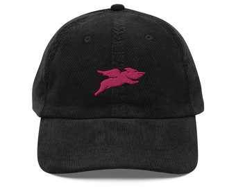 Flying Pig Embroidered Vintage corduroy cap