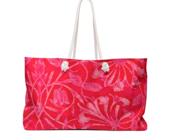 Red Honey Suckle Weekender Bag