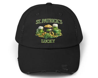St. Patrick's Lucky Distressed Cap | Shamrock DTF Baseball Hat