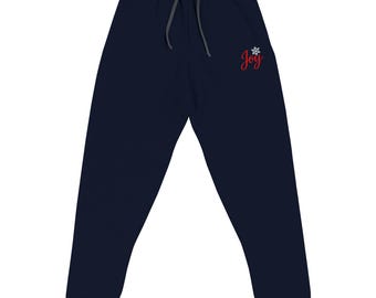 Embroidered Joy and Snowflake Unisex Joggers