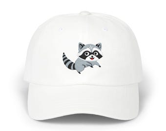 Flying  Happy Raccoon Embroidered Classic Dad Hat