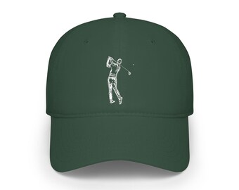 Vintage Golfer Golf Swing Low Profile DTF Baseball Cap