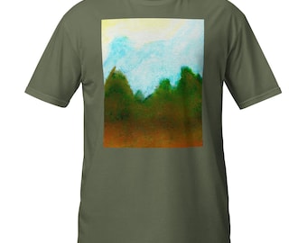 Wonder Minimalist Landscape Art T-Shirt, Short-Sleeve Unisex Tee, Nature-Inspired Apparel,  Gift for Him & Her