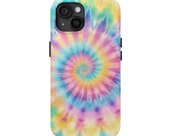 Pastel Tie Dye Style Tough Phone Cases For iPhone 7-16 and Samsung S21-S24