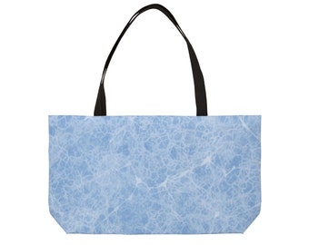 Weekender Tote Bag Marbled Carolina Blue