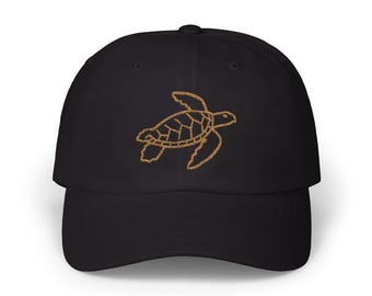 Loggerhead Embroidered Turtle Classic Cap - Adjustable Baseball Hat for Men and Women, Beach Lover Gift, Embroidered Wildlife Hat,
