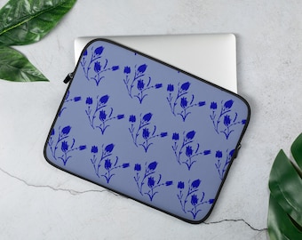 Laptop Sleeve "Wild Blue Tulip" Universal Laptop Sleeve