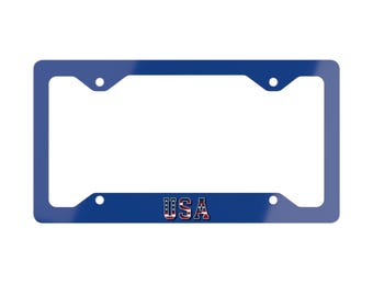 USA Vehicle Plate Border License Plate Frame,  Red White Blue  Car Tag Holder, USA Gift, Auto Accessory