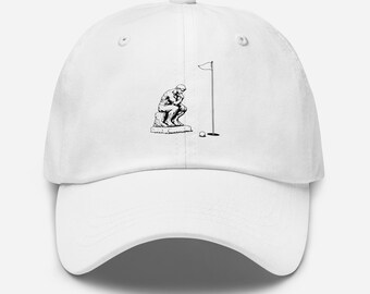 The Thinker on the Green DTF Print Golf Hat