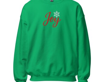 Joy with Snowflake Enbroidered Unisex Sweatshirt
