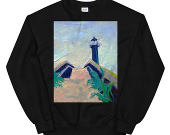 Pullover Sweatshirt Tybee Lighthouse Savannah Ga Unisex Sweatshirt by DonWillisJrArt