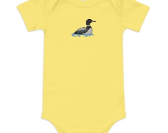 Loon Embroidered Baby short sleeve one piece