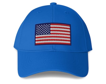 USA Flag Embroidered Structured 6-Panel Adjustable Baseball Cap