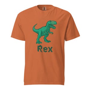 Rex Dinosaur Shirt – Green T-Rex Graphic Tee – Bold Prehistoric Design for Dino Fans Unisex garment-dyed heavyweight t-shirt