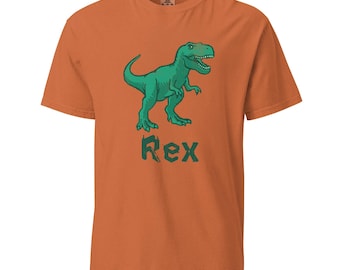 Rex Dinosaur Shirt – Green T-Rex Graphic Tee – Bold Prehistoric Design for Dino Fans Unisex garment-dyed heavyweight t-shirt
