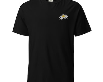 T-shirt Embroidered Daisy Unisex garment-dyed heavyweight t-shirt