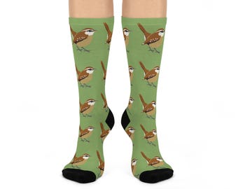 Carolina Wren Cushioned Crew Socks