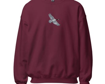 Flying Free Plucky Honker Wild Goose Embroidered Bird Unisex Sweatshirt
