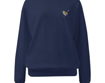 Embroidered Carolina Wren Sweatshirt: Nature-Inspired Unisex Crewneck
