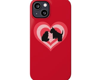 BFF Hearts Cat and Dog Slim Phone Cases for iPhones 7-15
