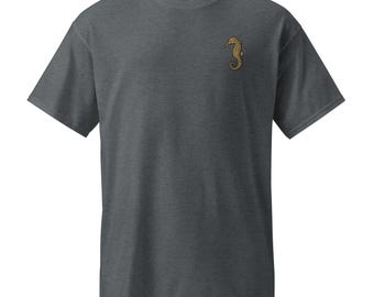 Seahorse Embroidered Moisture Wicking T-Shirt | Cool, Comfortable Tee for Beach Lovers & Aquatic Enthusiasts