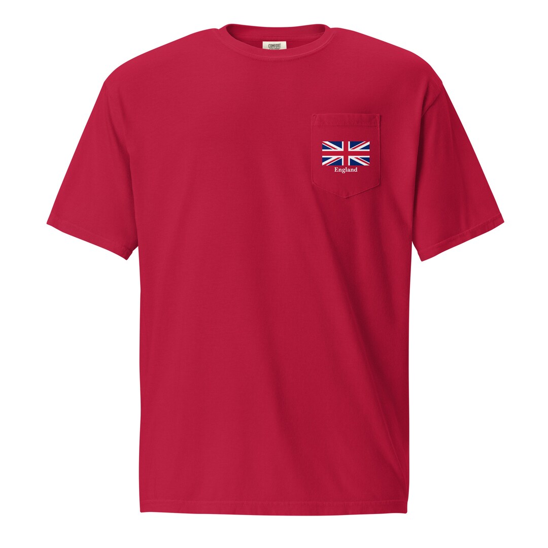直営インボイス無修正CH◆ Union Jack England Flag TEE T-shirt England Flag Union Jack Unisex Garment-dyed Pocket