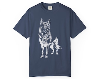 German Shepherd Shirt, Vintage Dog  Unisex Garment-Dyed T-shirt