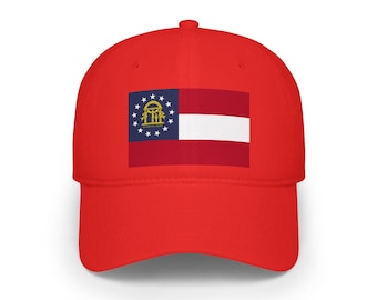 Georgia Flag Baseball Cap, Patriot Hat, State Pride Cap, Southern Charm Headwear, USA Flag Headgear, Americana Gift