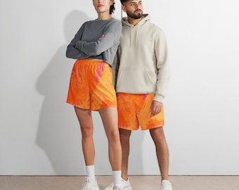 Orange Spirit Unisex Athletic Long Shorts by DonWillisJrArt - Stylish & Comfortable Custom Activewear