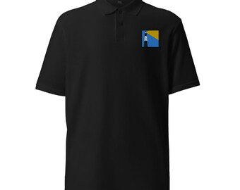 Tybee Island Light House Embroidered Unisex pique polo shirt