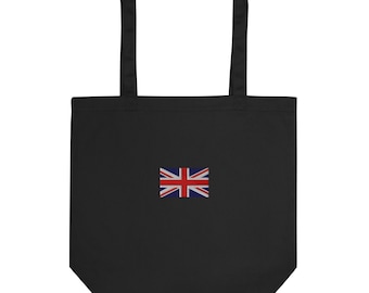 Union Jack Embroidered Tote Bag | British Design, Stylish & Durable Cotton, Perfect for Everyday Use or Shopping