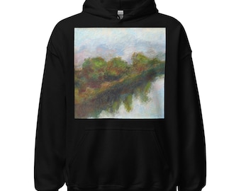 Pullover Fleece Hoodie "Reflections" Unisex Forest Hoodie