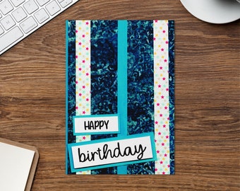 Happy Birthday Card with Stars, Handcrafted Unique Greeting Card for Him & Her, Celebrate Special Moments