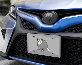 Cute Opossum Vanity License Plate | Funny Possum Car Tag