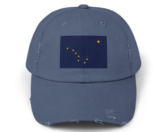 Alaska Flag Unisex Cap, Retro Vintage Style Distressed Baseball Hat, Alaska Gift, State Flag Cap