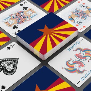 アリゾナ州旗トランプ、アリゾナ州旗デザインのトランプ、カードゲーム用ポーカーカード、ポーカーナイト用品、アリゾナ