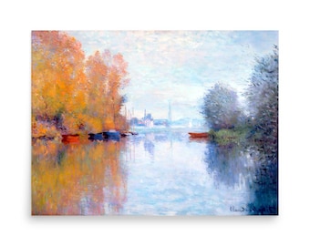 Autumn on the Seine, Argenteuil 1873 Claude Monet Wall Art Poster