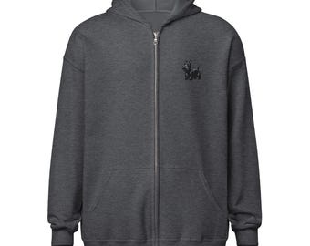 Scottish Terrier Embroidered Unisex heavy blend zip hoodie