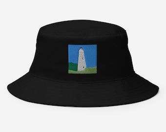 Bucket Hat "Ocracoke, NC Lighthouse" Embroidered Bucket Hat